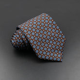 Gravata Micro Figuras Marrom Azul Sparka
